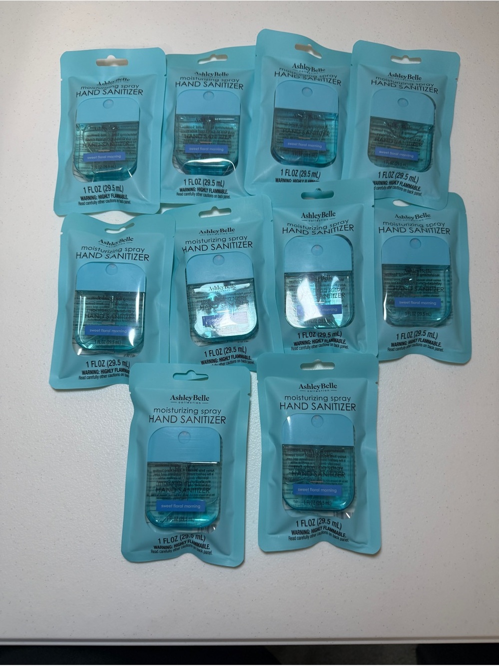 10pc Ashley Belle Moisturizing Spray Hand Sanitizer Sweet Floral Morning